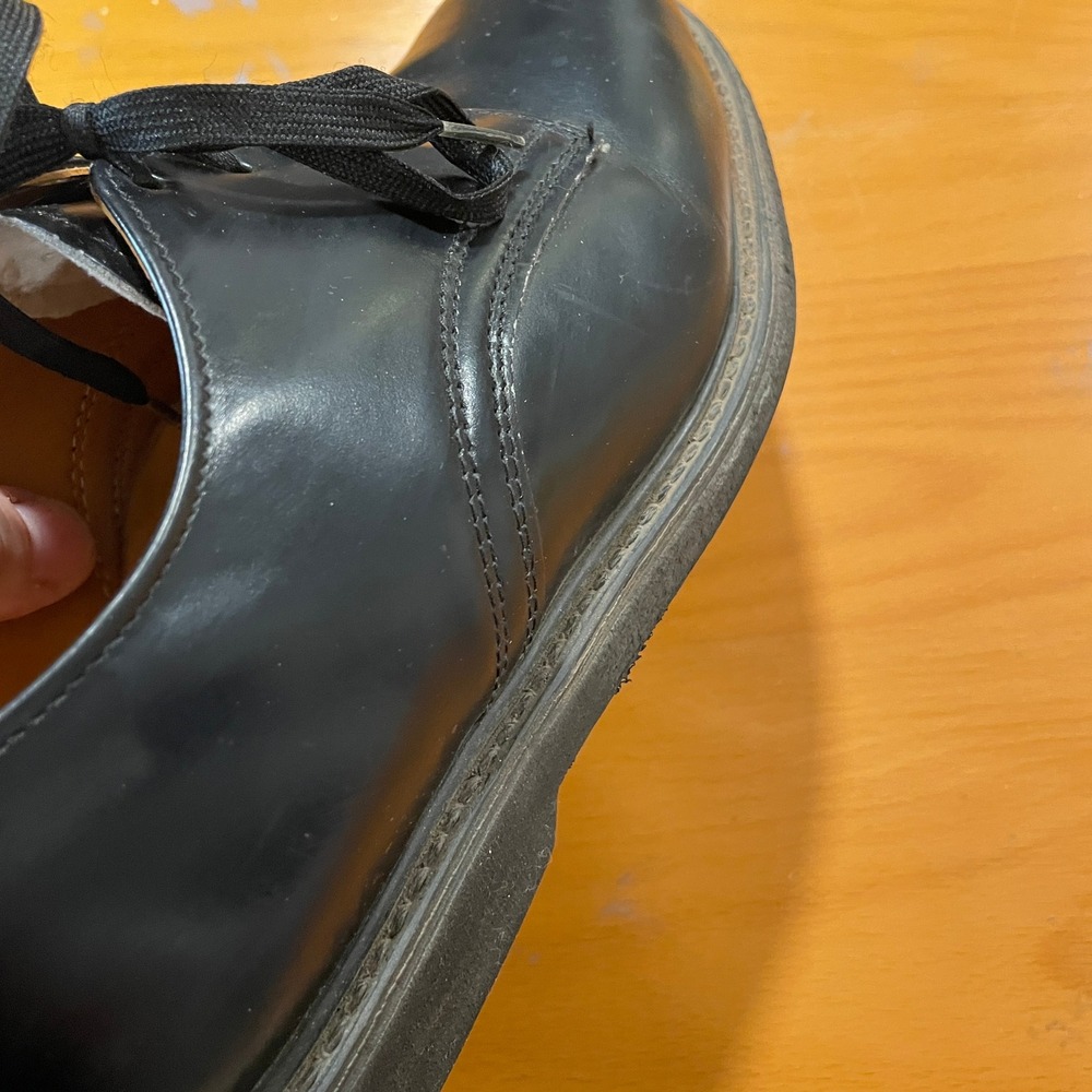 VTG Mens 7.5 Wide Black Leather Oxford Steel Toe Work Safety Shoes Oil Resistant - Picture 8 of 12